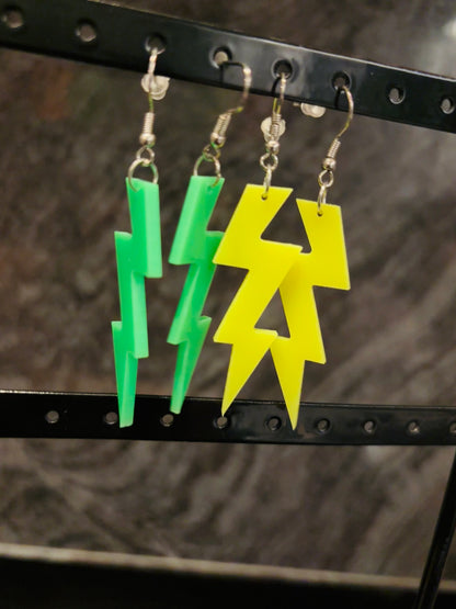 Neon Lightning Oorbellen