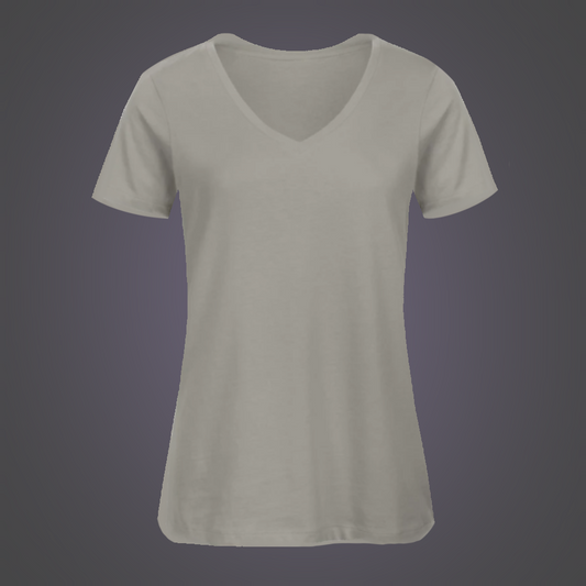 Base V-Hals T-Shirt Vrouw Grijs