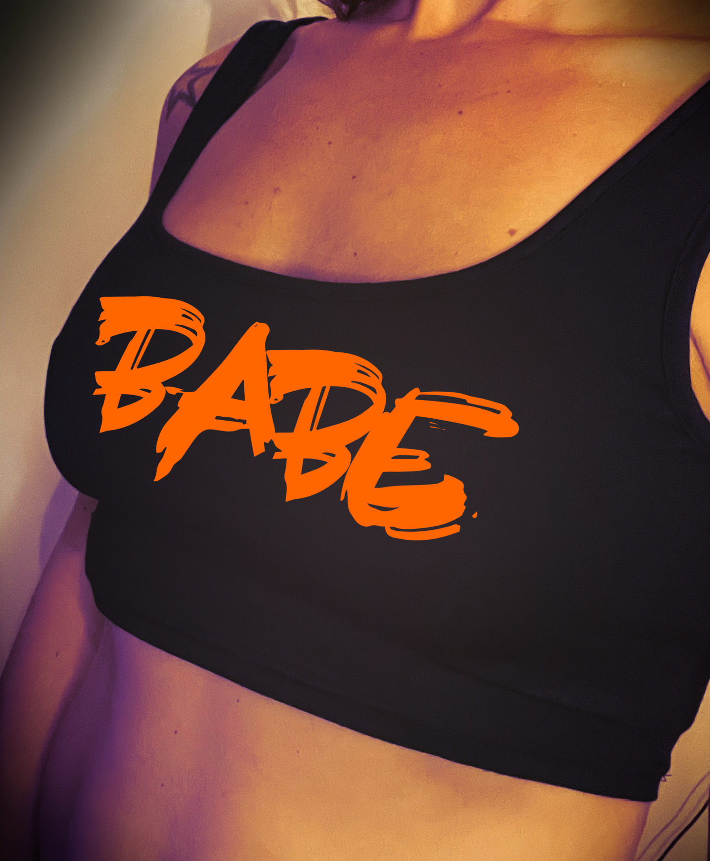 Zwarte BABE Crop Top